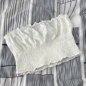 Urban Outfitters Cream off white Smocked Tube Top NWT